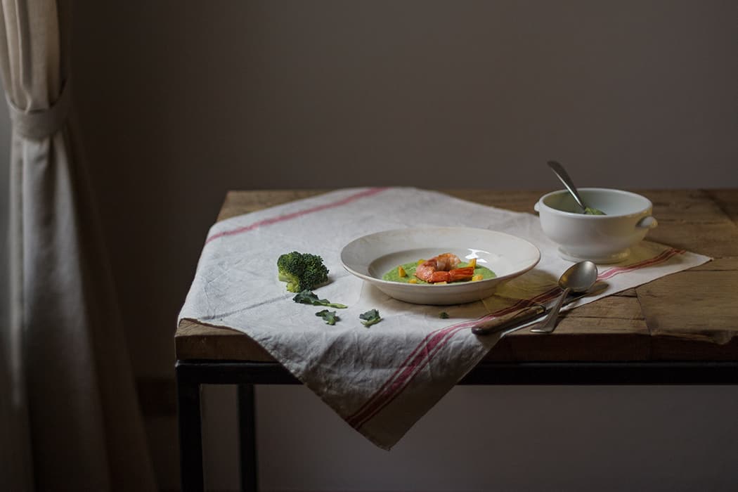 purè con gamberi e prosciutto