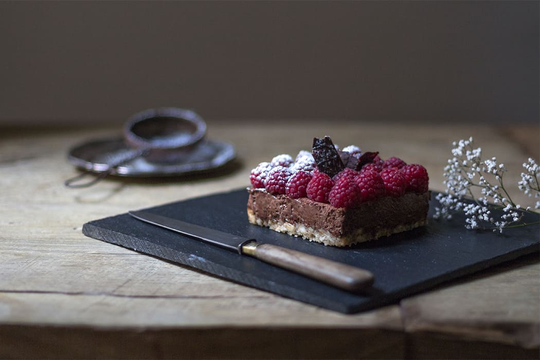 torta cioccolato e lamponi