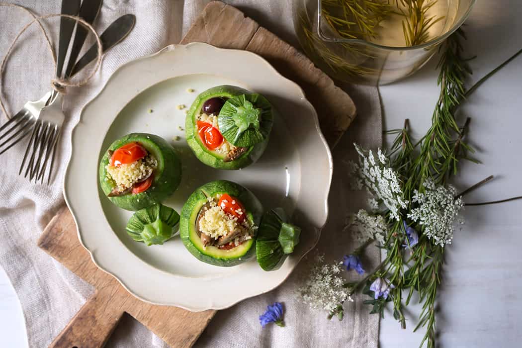 ricetta cous cous con zucchine tonde ripiene
