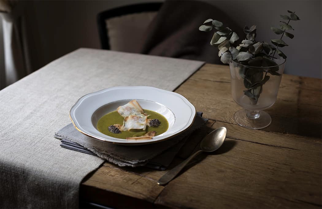 ricette zuppe con zucchina menta e capesante