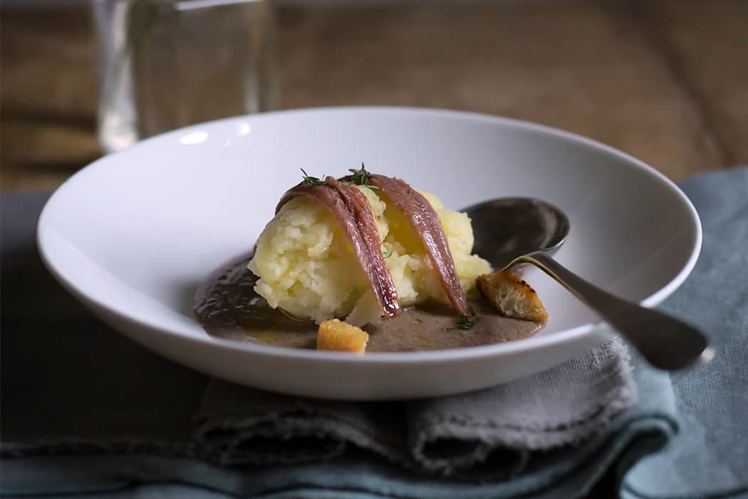 ricetta con patate e crema di radicchio