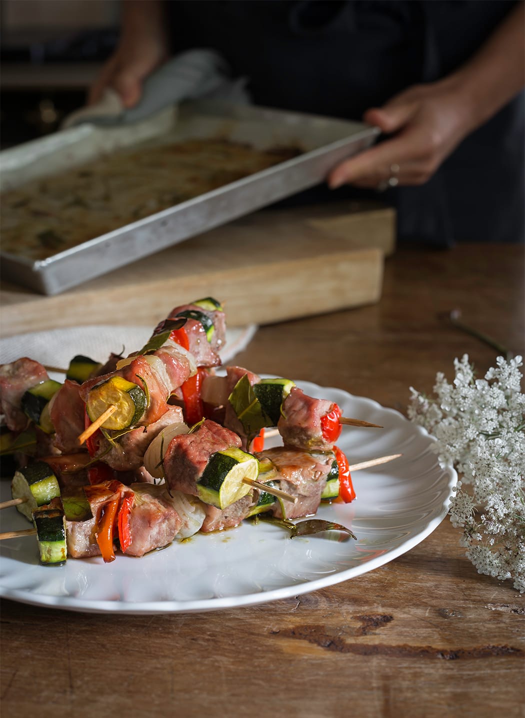 ricetta spiedini di vitello con verdure