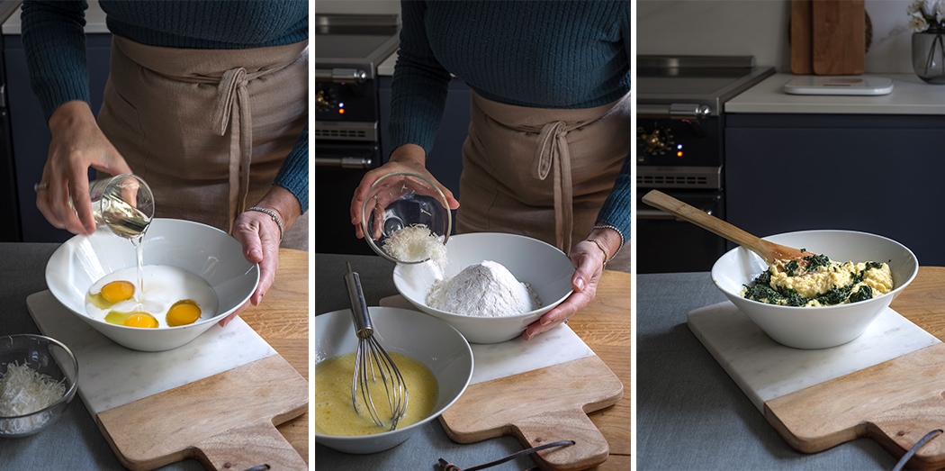 i passaggi della ricetta del Plumcake salato con spinaci